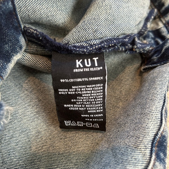 Kut from the Kloth Women's Frayed Hem Jean Jacket - Blue - Picture 6 of 6